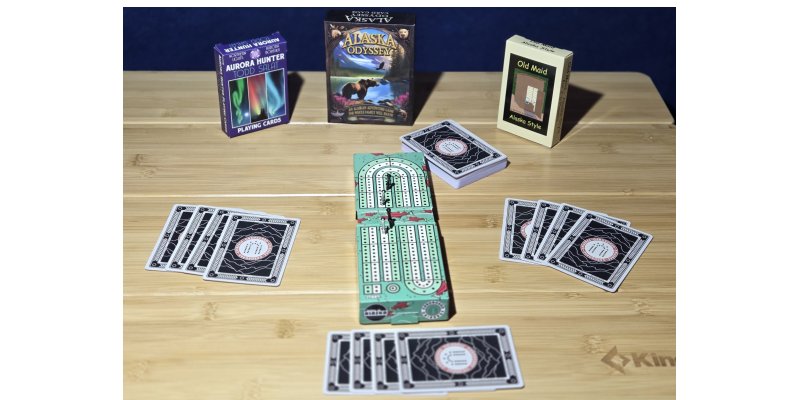 Denali Backroads Alaska Gamers Upgrade with Alaska themed card games and Aurora photography playing cards for camping adventures